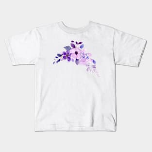 Purple Watercolor Wild Flower Kids T-Shirt